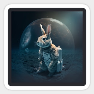 space rabbit Sticker